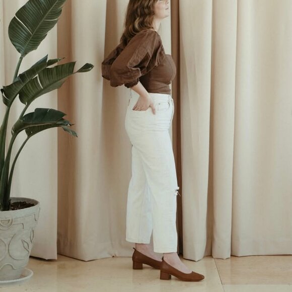 Poppy Barley The Daily Pump Leather Heel Square Toe Chunky Block Mary Jane Style - Picture 14 of 16